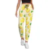 Calça feminina marley limão jogger primavera impressão de frutas fofas retrô sweetpante feminino calça de rua personalizada tamanho grande