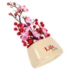 Decorative Flowers Oriental Decoration Artificial Plum Blossom Asian Bonsai Tree Plastic Fortune Fruit Potted Plants