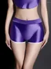 Damenshorts Süßigkeiten Farbe Mode Middle Taille Satin glatte enge lässige Hose bequeme Strandbekleidung Elastizität sexy Fitness