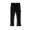 Jeans para hombres Pantalones de jeans acampanados de jeans acampanados Hip Hop tinta de pierna ancha para hombres Jeans de mosaico retro de moda J2312222