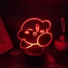 Night Lights Game Kirbys 3D Led RGB Light Colorful Birthday Gift For Friend Kids Children Lava Lamp Bed Gaming Room Decoratio272q