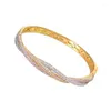 Bangle Classic Simple Copper Gold Color Jewelry Bracelets Korean Fashion Accessories Luxury Designer Girl's Unusual For