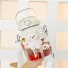 Bouteilles d'eau 1200 ml de tasse d'ours kawaii portable avec bouteille mignonne de paille pour tasse de grande capacité à boire extérieur