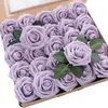 Flores decorativas de noiva artificial 5pcs rosas de espuma falsa com haste para decoração de casamento diy centerpieces bouquets