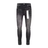 Herr jeans lila jeans herr designer för byxor broderi quiltning rippad trend varumärke vintage pant fold smal magisk mode jeansfl51