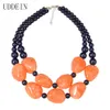 UDDEIN bohemian maxi necklace women double layer beads chain resin gem vintage statement choker necklace & pendant jewellery Y20072925