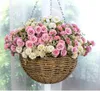 Decorative Flowers Artificial Bouquet Silk Small Rose Lilac Carnation Bridal For Wedding Party Home DIY Decoration