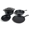 Cookware Set Lodge gjutjärn kryddat 5-delat set med stekpanna holländsk ugn