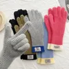 Guanti a maglia caldi da donna inverno con etichettatura di guanti ispessiti a strisce splipe dita split unisex thermal 231222