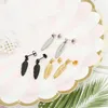 Boucles d'oreilles Stud Fashion Korean Feather Hip Hop Titanium Steel en gros punk exagéré Jewelry 2023