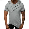 Men's Summer Hooded t-shirt Casual Slim Short Sleeve Hoodies men Plus Size 3XL Solid Streetwear Tee Shirt Homme