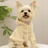 Hundkläder hoodies brev fleece fodrad valp tröja mjuk varm plysch tröja vinter huva kläder för små hundar poodle maltese