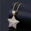 الرجال 3D Super Star Bling Bling Pendant Micro Pave Iced Out Zirconia Necklace Netlace Hip Hop Jewelry with Gift Box324i