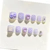 Falso unhas Decalques de unhas fofas 12pcs Crianças Detoon Arte adesivos Flores Cloud Coração Pattern strass para crianças DIY