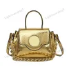 Дизайнерская черная молния Gorgon Crossbody Bag Золотая серебряная сумочка для серебряной цепи женщины модная сумка для плеча роскошная кожаная сумка классическая женская металлическая квадратная сумка 231222