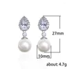 Orecchini a pennaglie 2023 Classic Elegant Imitation Pearl for Women Crystal Exquisite Drop Earring Wedding Jewelry