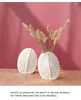 Vases Flower Vase Home Decoration Ceramic Round Flat Leaf Living Room DecorationOffice Decor Household Gifts