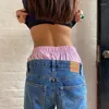 Women's Shorts Casual High Waist 00s Retro Lounge Pajamas Bottom Y2K Vintage Striped Boyshort Underwear Chic Women Korean Comfy Undies