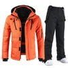 Men Ski Suit Down Jacket Snow Pants Outfits Winter Warm Windproof Waterproof Outdoor Sports Snowboard Wear Brand Overalls 231221