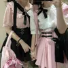 Skirts Japanese Sweet Lolita Short Suspender Skirt Woman Girls Cute Lace Puff Sle Kaii Ruffles Bow A-Line Mini Skirts L231222