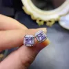 Stud -oorbellen Sterling Silver 925 Princess Cut Lavender Color Moissanite Women Earring Studs Diamond Oording voor