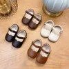 First Walkers Fashion Baby Girls' Leather Shoes Solid Color Anti Slip Single Soft Sole Casual Walking Kids