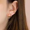 Hoop Huggie Fashion 925 Sterling Minimal White CZ Stone Lighting örhängen för kvinnor Small Classic Lucky Earry305e