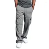 Pantalones de hombres moda holgada de carga casual de carga al por mayor en blanco y relajado pierna recta jogger pantalon homme