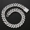20 mm großer breiter Hip -Hop -Cz -Stein gepflasterte Bling -Out Square Cuban Miami Link Chain Chokers Halskette für Männer Rapper Schmuck286e