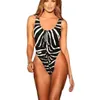 Women's Swimwear Swimsuit2022 Women's swimsuit One piece conservative black and white print ins style swimsuit 1836