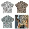 Herren lässige Hemden 2023 Wacko Maria Tiger Graffiti Retro Print Kurzärmel Hemd Hawaiianer locker für Männer und Frauen