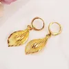 14 K Solid Gold GF Necklace Earring Set Women Party Gift Big Leaf Set Daily Wear Mother Gift Diy Charms Girls Fine Jewelry255o