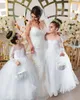 Champagne White Tulle Lace Flower Girl Dresses Long Sleeves Sheer O-neck Formal Occasion Party Gowns For Kids Toddler Wedding Birthday First Communion Dress CL3106