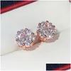 Étalon boucles d'oreilles charmantes pour hommes femmes jaunes rose rose plaquée bling cz diamant pierre belle livraison de gouttes cadeaux ot3xk