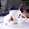 Tasses animales chien en céramique tasse tasse de petit déjeuner tasses au lait et à un an