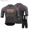 Jersey de ciclismo Conjunto 2023 Novos homens Jumbo Visma Summer Cycling Jersey Set Mtb Bike Rouship Racing Bicycle Clothing Outdoor Ropa Maillot Ciclismo HOMBREL231223