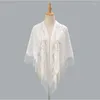 Scarves Elegant Women Triangle Scarf Lace Embroidered Evening Dress Shawl Wedding Bolero Hollow Ladies Shrugs Party Tassel Shawls