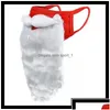 Décorations de Noël Décoration créative Santa Claus Beard Masks Adt Uni Face réutilisable pour la fête de fête de cosplay de Noël Dhhuc Dhhuc