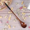 Кофе Scoops 12pc Long Randled Gooden Spoons Wood Tea Tea Spoon Японский стиль набор десертов набор мед. Смешанная посуда