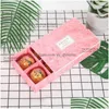 Gift Wrap 25.9X19.1X5.7Cm 100Pcs Pink Marble Paper Box Cookie Candy Storage Boxes Packaging Wedding Christmas Use Drop Delivery Home Otmjr