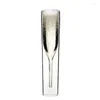 Vinglas 2st Champagne Flute Glass Double Wall Goblet Cocktails Cup Wedding Party Bar Club Creative Drinkware Birthday