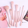 Suji Lian Hot, продавая полный набор из 10 маленьких талийных инструментов красоты розовый интернет -красный макияж щетка