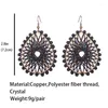 Dange oorbellen Geometrische kristallen Silkdraad Legering Earring Boheemse metaal Retro Vintage Statement Trend Originaliteit