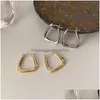 Hoop Huggie Hie Gold Sier Color Geometrische oorbellen voor vrouwen Minimalistische metalen sieraden Ronde Cross Heart Earring vrouwelijk feest geschenk DHI2T
