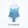 Women's Swimwear Korean Instagram style sexy hot stamping light luxury simple tie dye jumpsuit swimsuit