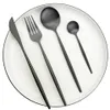 40Pcs Black Matte Cutlery Set 304 Stainless Steel Dinnerware Set LNIFE Fork Spoon Flatware Western Kitchen Silverware Tableware T22381