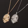 聖なる聖母メアリーペンダントネックレス宗教Dainty Golden Christian Cubic Zircon Necklace Women Collier Femme Christian Jewelry3215