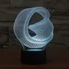 Distorted Space 3D Abstract Vision Amazing Optical Illusion 3D Effect 7 color Changing Touch Botton LED Light Table Lamp Night Lig2589