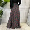 Ethnic Clothing Ramadan Big Swing Lattice Skirt Loose-Fitting High-Waisted Muslim Retro Women's Long Islamic Bangladeshi