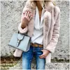 Mélange de laine pour femmes Mélanges de créateurs d'hiver manteaux rose blanc fausse fourrure chaleureuse parka femme mobile de mode drop livraison de livraison